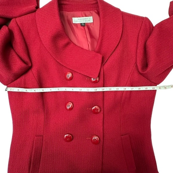 Tahari Women's Red Button Front Suit Jacket Size 14 - Picture 8 of 10
